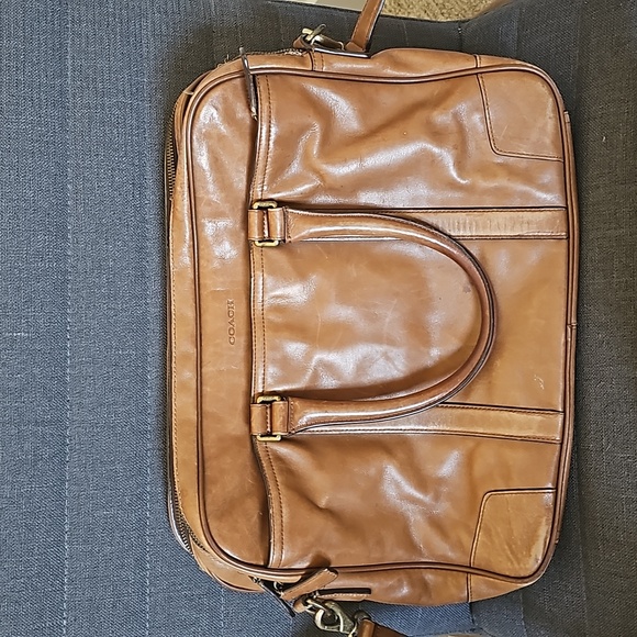 Coach leather messenger briefcase - Picture 2 of 4